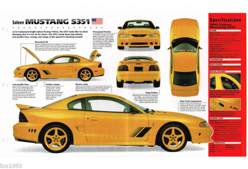 Ford saleen mustang s351 / s-351 imp brochure: 1994,1995,1996,.....