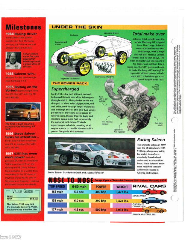 FORD SALEEN MUSTANG S351 / S-351 IMP Brochure: 1994,1995,1996,....., US $10.00, image 4