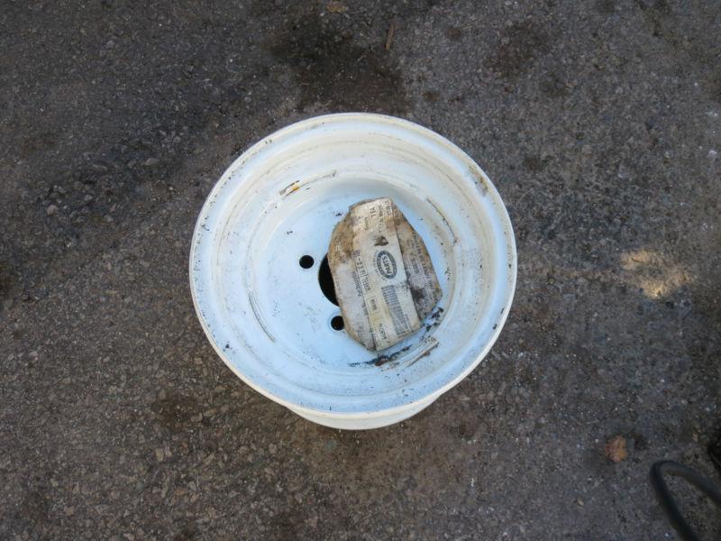Trailer rim wheel 10x6 10" x 6" 4 lug hole white utility atv cart boat toro lawn