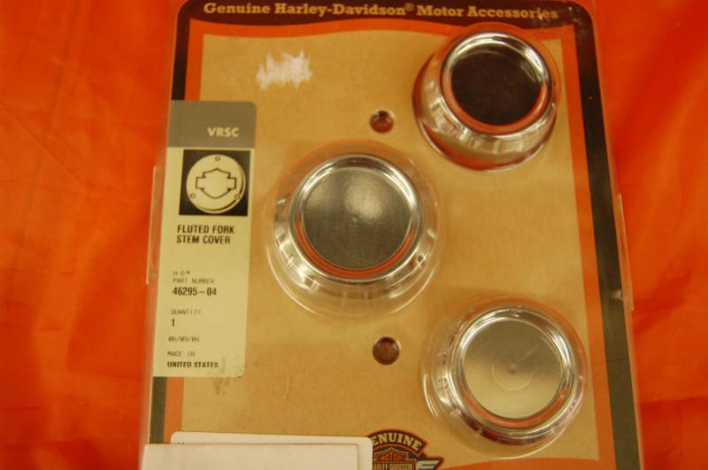 New harley davidson vrsc chrome fluted upper fork stem cover kit 46295-04