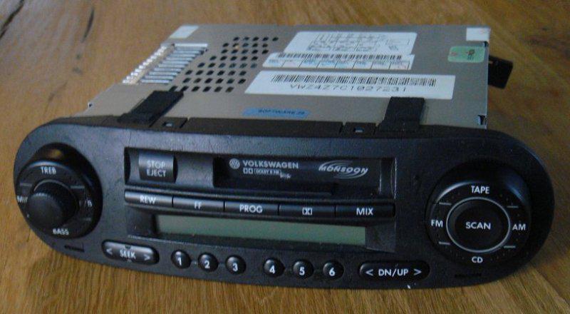Volkswagen beetle monsoon factory oem am fm radio cassette tape player vw 