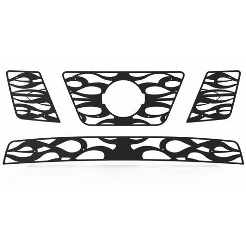 Nissan pathfinder 05-07 horizontal flame black powdercoat truck grill add-on