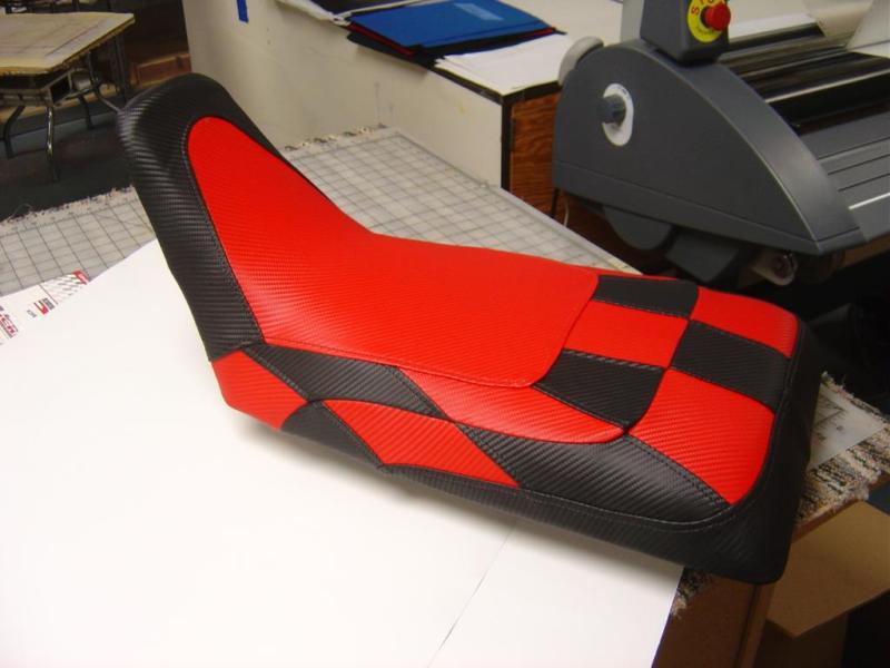 Honda trx 400ex checkered red n black motoghg seat cover#ghg16403scptbk16502