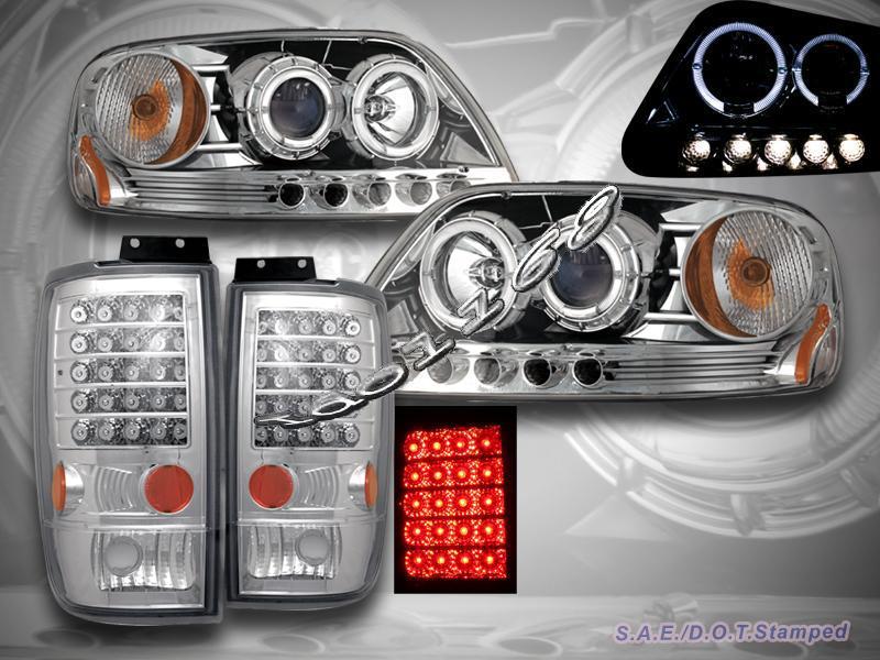 Buy 199702 Ford Expedition 2 Halo Projector Headlights LED + LED Tail