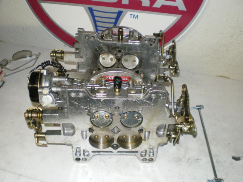 Buy Edelbrock dual quad carbs 600 CFM with linkage and finned fuel