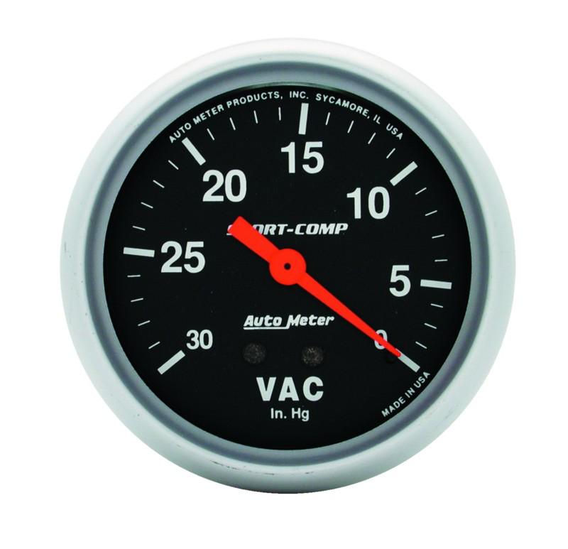 Auto meter 3484 sport-comp; mechanical vacuum gauge