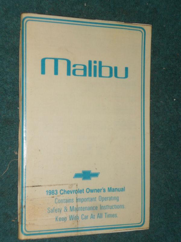 Buy 1983 CHEVROLET / MALIBU OWNER'S MANUAL / ORIGINAL GUIDE BOOK in