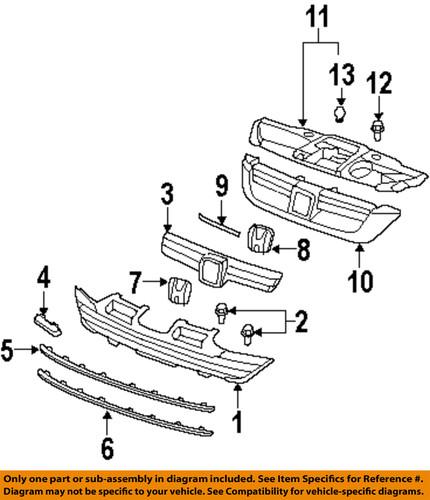 Honda oem 71127swa003 grille-trim molding