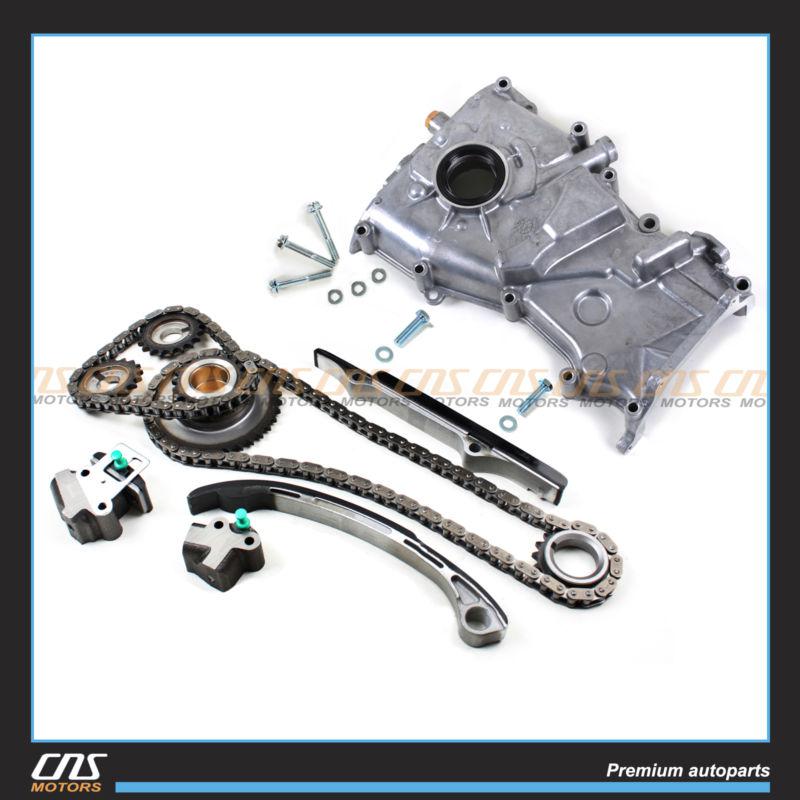 98 99 00 01 nissan 2.4l altima dohc ka24de engine timing chain gear kit+oil pump