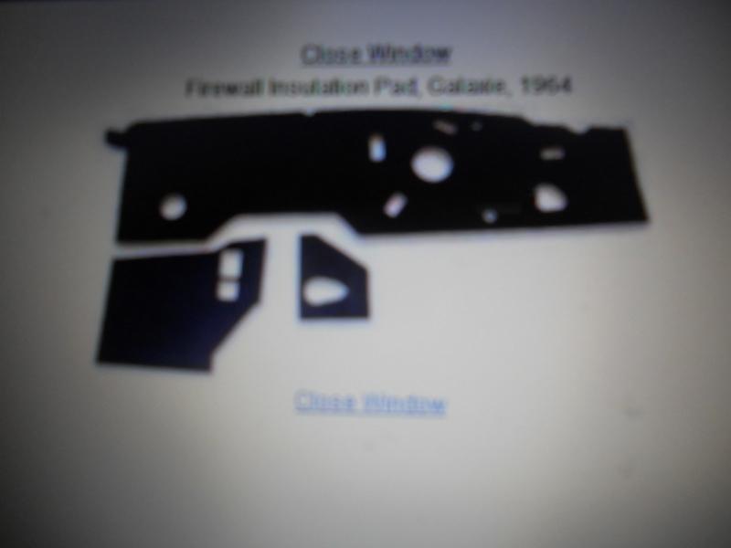 1964 ford galaxie firewall insulation pad kit. new