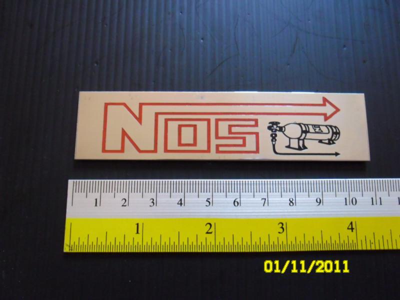 Nos thick alloy sticker emblem. car tuning, detailing.