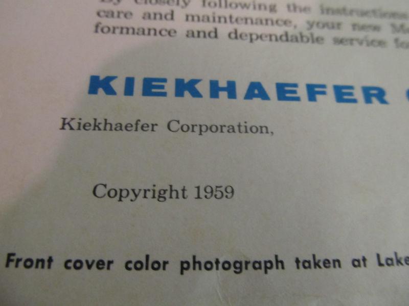 1959 MERCURY 400 OWNERS MANUAL, US $19.99, image 4