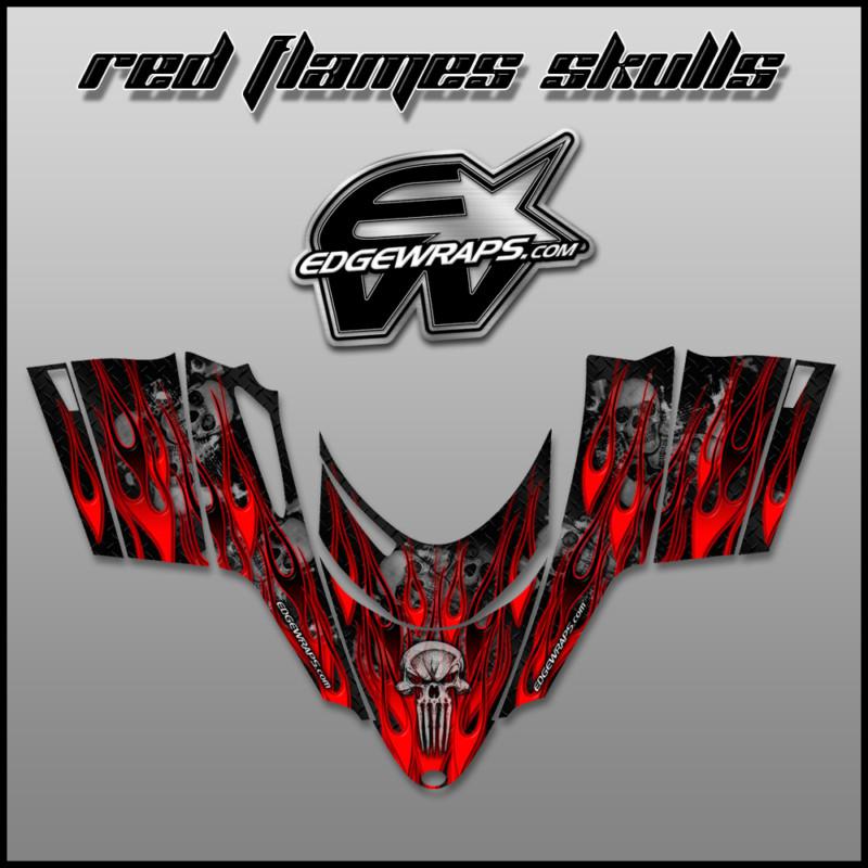 Polaris  dragon, shift, rmk, i.q.,switchback  graphics kit - red flames skulls 