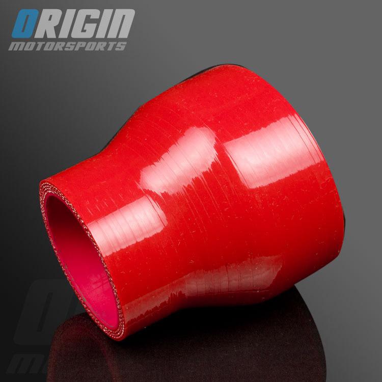 Red 1.75" to 3" turbo intake silicone straight reducer hose pipe coupler 45-76mm