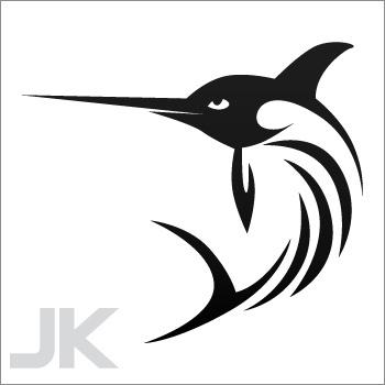 Sticker decals fish salt water swordfish tribal l 0502 karbf