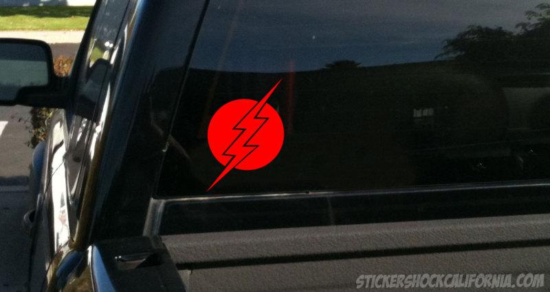 The flash red vinyl window decal sticker