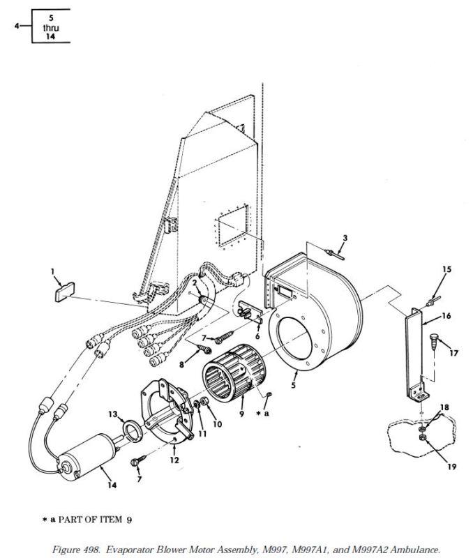 5 m997,m997a1,m997a2 evaporator blower motor gasket 354674 nos