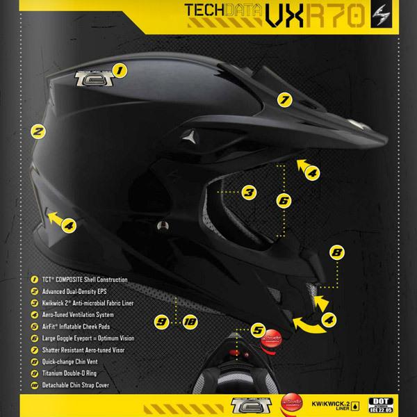 Scorpion VX-R70 Flux DOT ECE2205 Certified Motocross MX Offroad Helmet, US $269.95, image 3