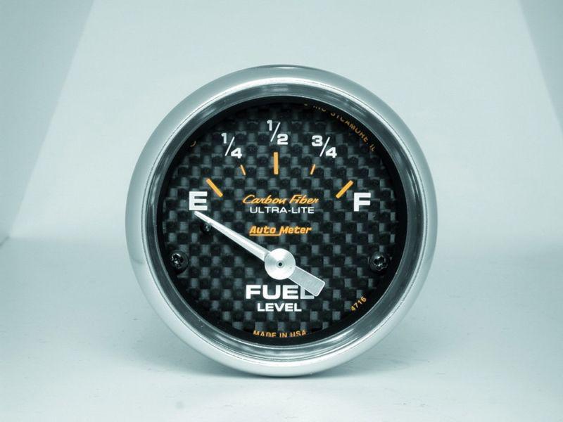 2 1/16" auto meter 4716 carbon fiber ultra-lite analog 240 ohms/33 ohms gauges -