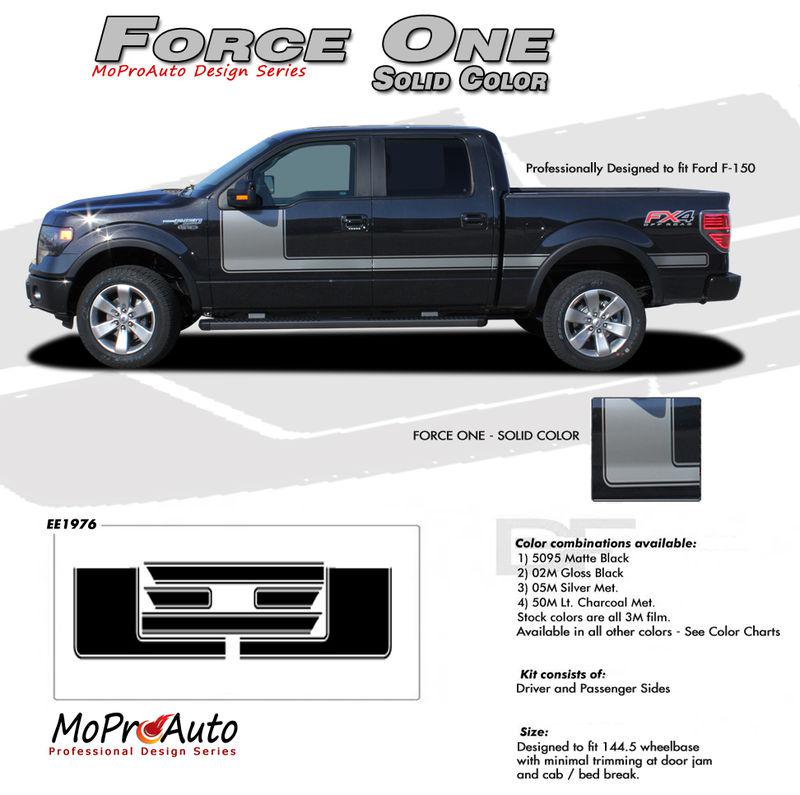 2014 f-150 force one solid color side hockey decals stripes vinyl graphics m4z