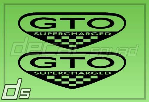 Gto supercharged 5" pontiac vinyl fender decals sticker set 2004-2006 badge goat