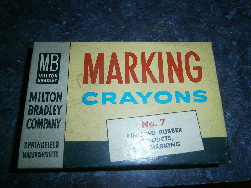  box of 5 milton bradley yellow rubber/tire marking crayons no.7