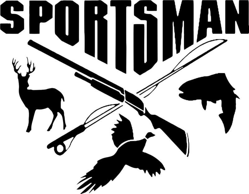 Sportsman hunting fishing gun car truck window wall laptop vinyl decal sticker
