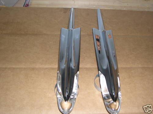 1957 pontiac illuminated fender ornament assembly, pair