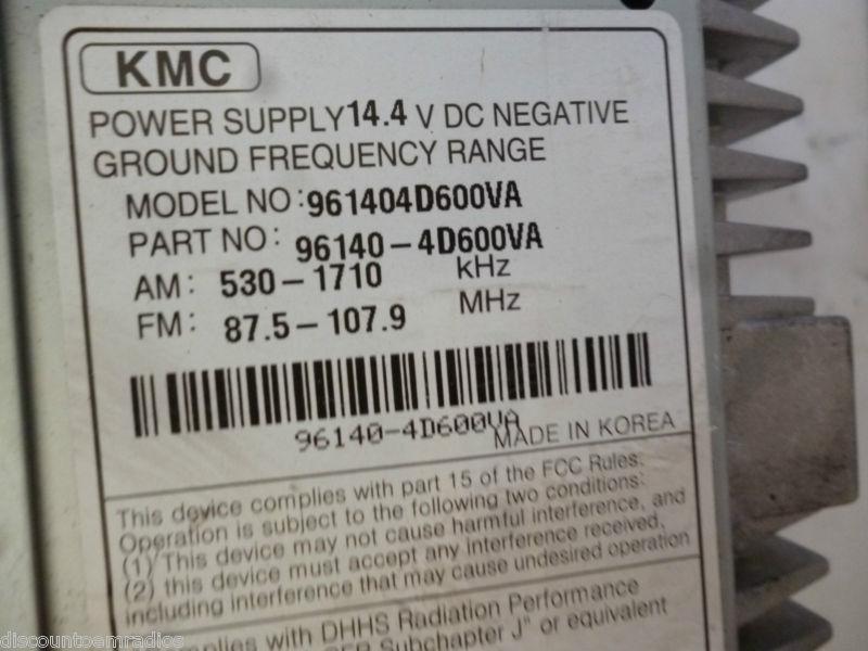 06-08 Kia Sedona 07 Entourage Radio Cd Player 96140-4D600VA *, US $125.00, image 4