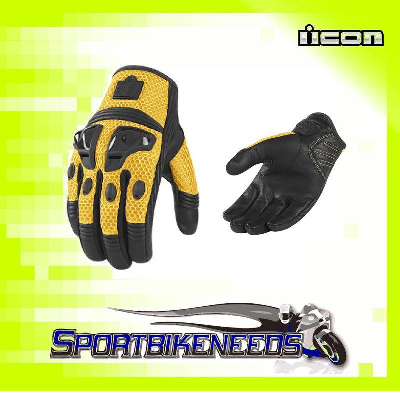Icon justice mesh glove yellow black size small s sm
