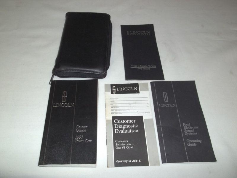 1993 lincoln town car owner manual 5/pc.set + black lincoln leather factory case