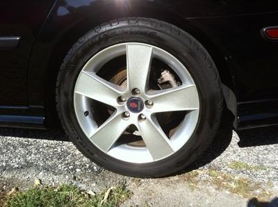 Saab 9-3 v6 aero cobalt g6 alu-59 alu wheels bridgestone potenza tires rims mags