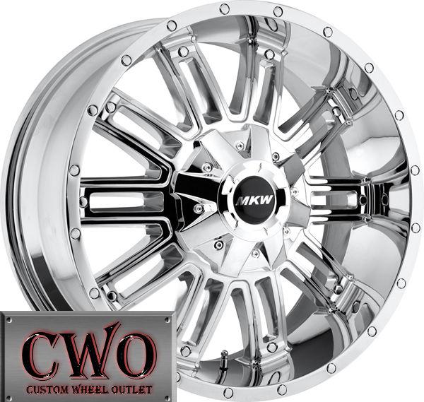 20 chrome mkw m80 wheels rims 5x127 5 lug jeep wrangler chevy gmc c1500