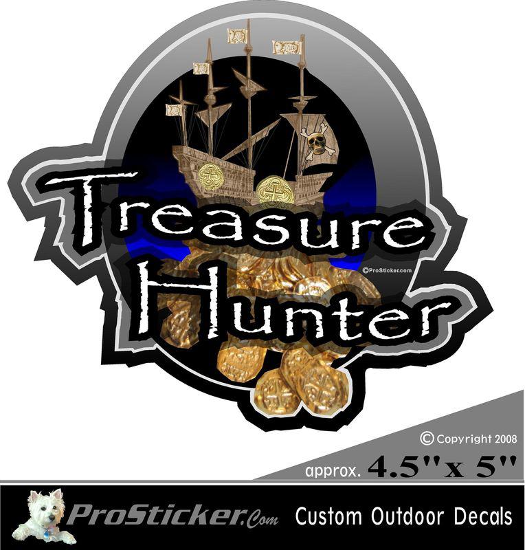 1 treasure hunter decal sticker metal detector beach treasure coast  new