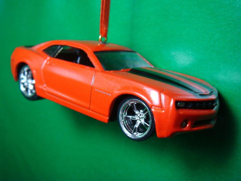 2010 '10 '11 chevrolet chevy camaro ss orange w/ stripes christmas tree ornament
