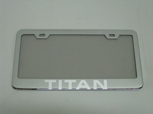 Nissan *titan* mirror chromed metal license plate frame w/s.caps