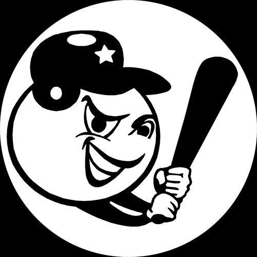 Emoticon baseball player vinyl decal for auto or home