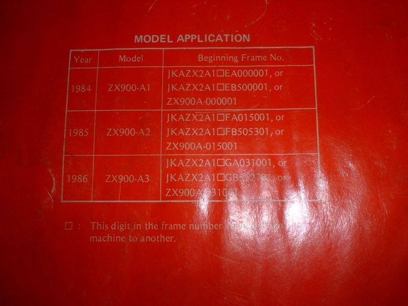 Kawasaki ZX900A ZX900 GPZ900R GPZ900 Ninja Service Manual Repair Manual, US $15.00, image 2
