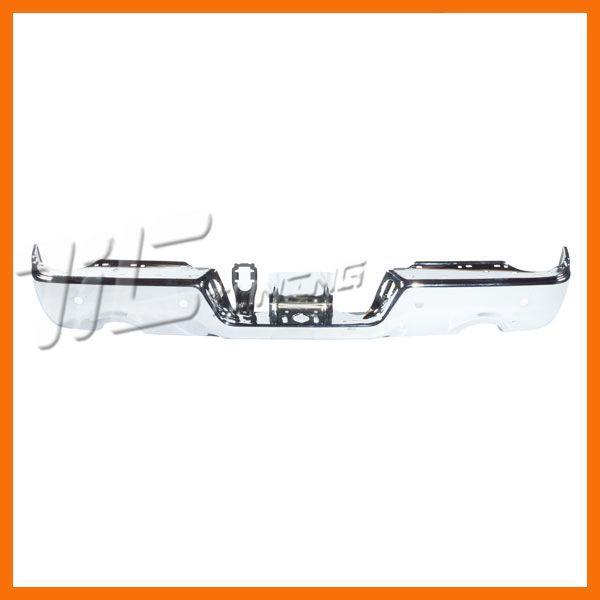 09-12 ram 1500 truck rear step bumper chrome steel face bar for dbl exh pdc hole