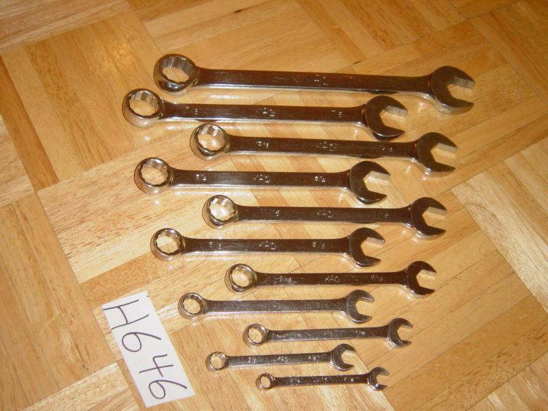 Mac tools 11 piece sae. standard combination wrench set to 1 inch