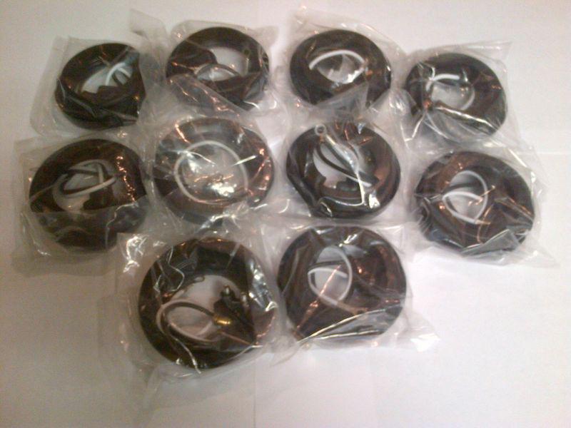 10 new black rubber grommet & pigtail 2" round led or incandescent lights