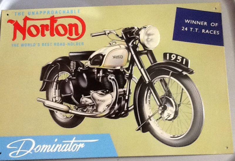 Norton tin sign...dominator