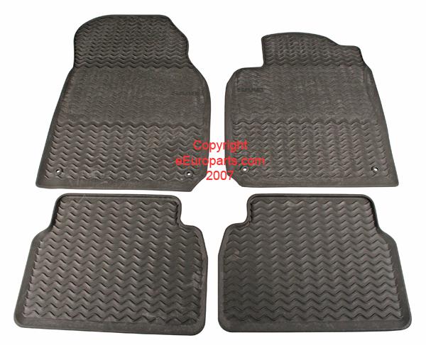 New genuine saab floor mat set - rubber (black) 32026121