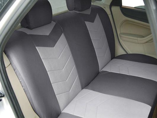 Synthetic leather rear only car seat covers 40-60 top split slate gray