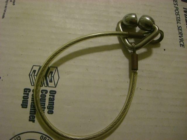 Sail jib genoa ss pre-feeder guide w/13.5" long clear covered wire pennant