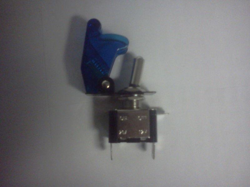 BLUE LED LIT TOGGLE SWITCH WITH TRANSLUCENT BLUE SAFETY COVER AUTO CAR TRUCK, US $3.99, image 4