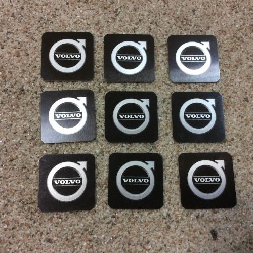 Volvo original logo set of 9 pieces aluminum stickers size 1"x1" thickness 0.02"