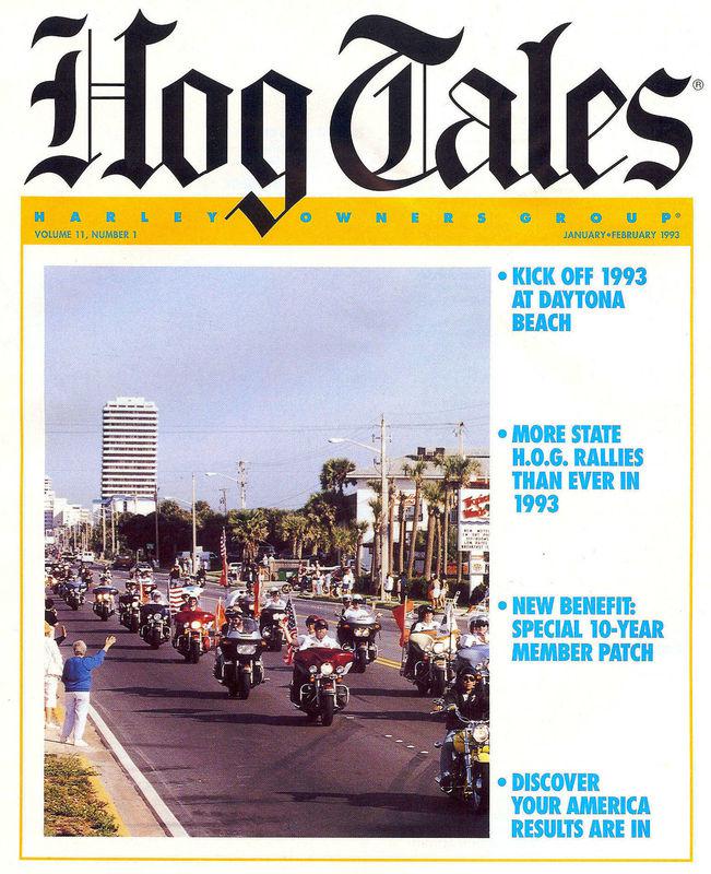 1993 jan/feb harley hog tales magazine -hog events-daytona-racing-touring abcs