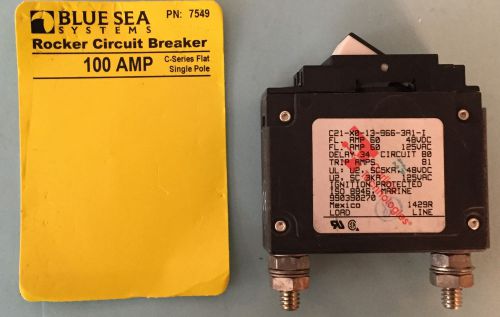 Blue sea c-series flat rocker circuit breaker - single pole 100a #7549
