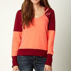 Fox racing awake womens pull over hoody acid red